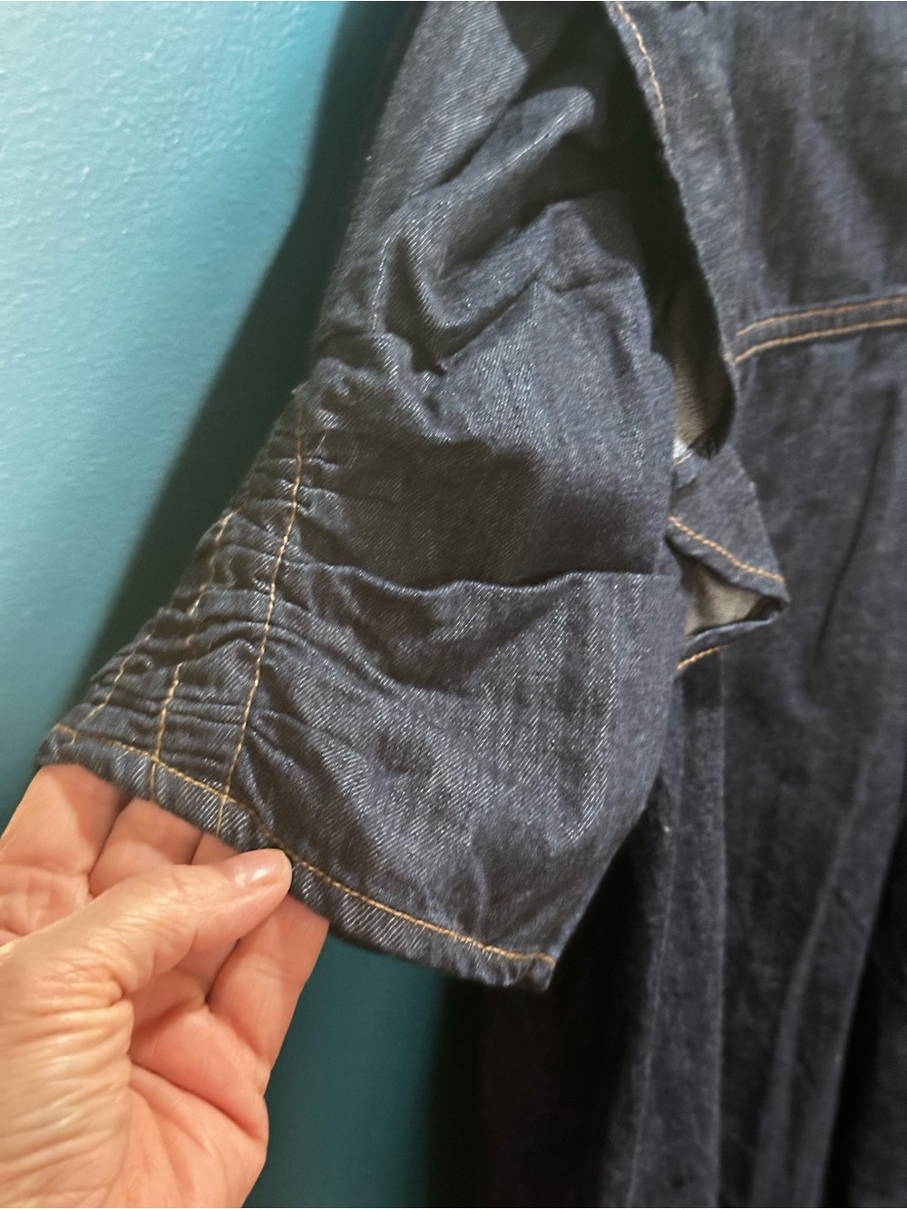 Anthropologie Pilcro Denim Ruffle Sleeve Button-Front Shirt - Picture 9 of 10